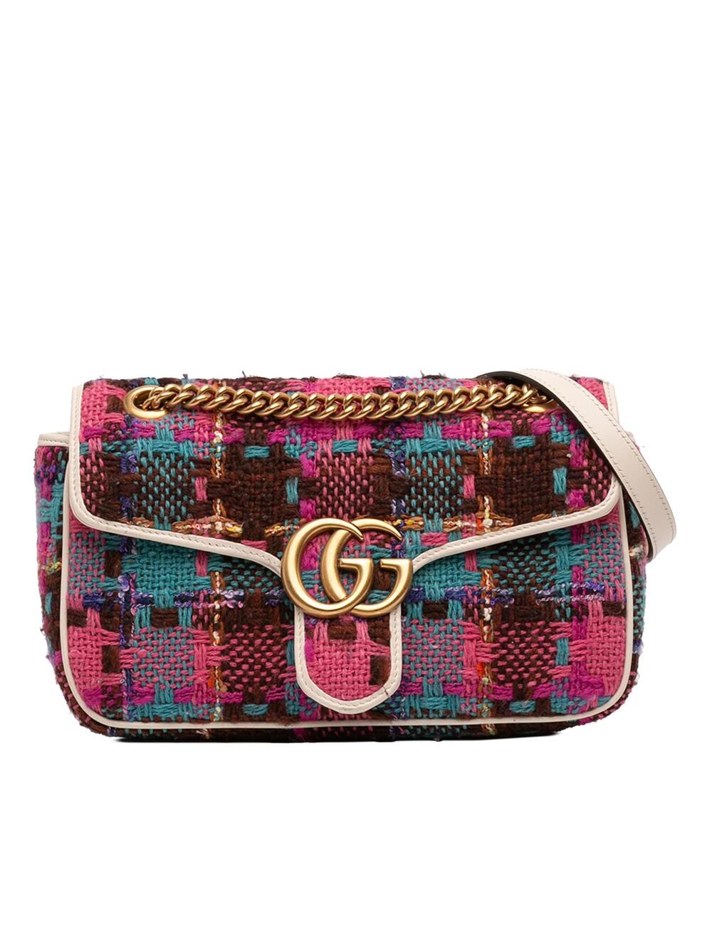 Gucci Medium Gg Marmont Tweed Shoulder #373026G10B